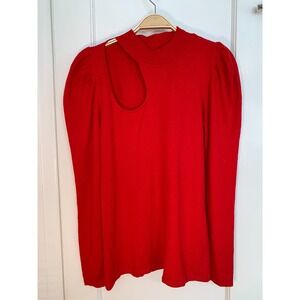 Cyrus Knits Sweater / NWT Red Puff Sleeve Cutout Shoulder Date Night / Size M